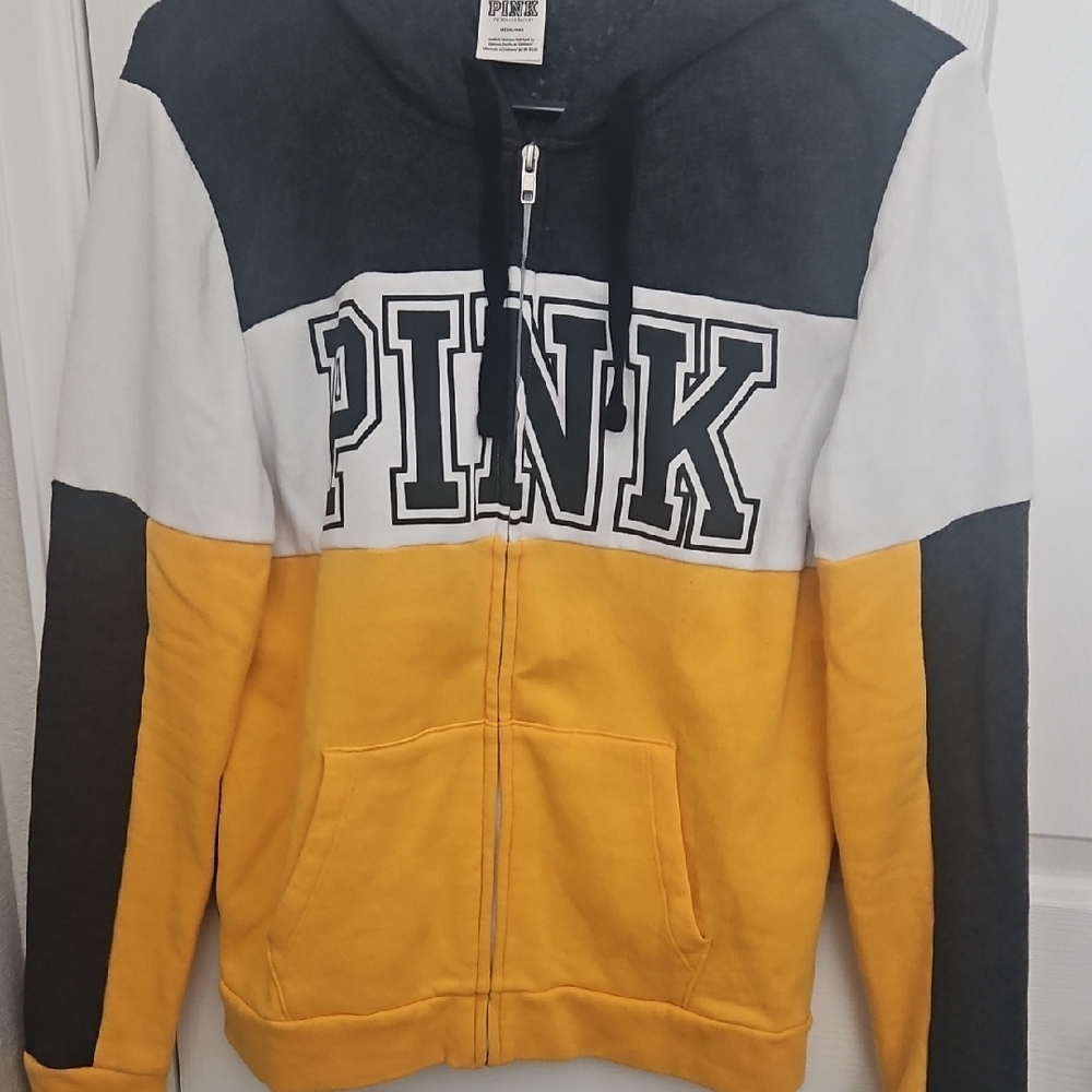 PINK Victoria's Secret Colorblock Womwn Jacket - Yellow, Black, White